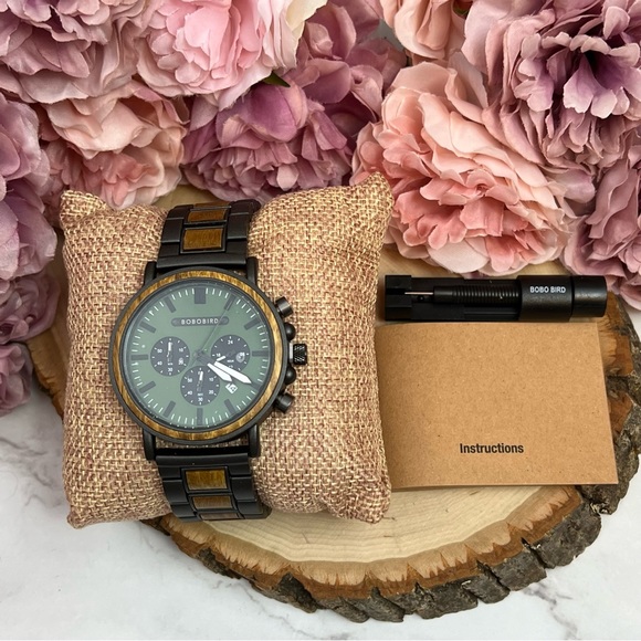 Luxury Verawood Chronograph Military Quartz Watch - Picture 14 of 16